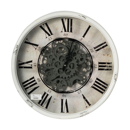 Diario Rustic White Industrial Gear Vintage Wall Clock DI3671303